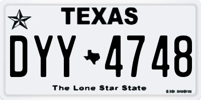 TX license plate DYY4748