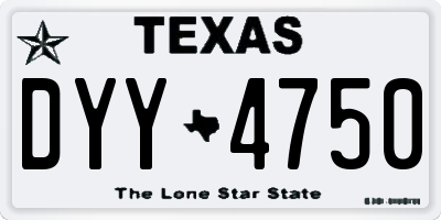 TX license plate DYY4750