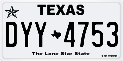 TX license plate DYY4753