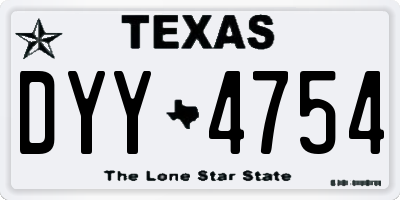 TX license plate DYY4754