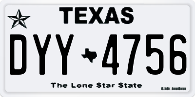 TX license plate DYY4756