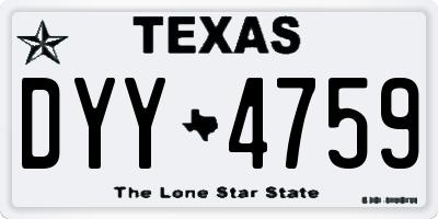TX license plate DYY4759