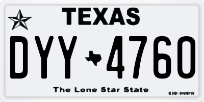 TX license plate DYY4760