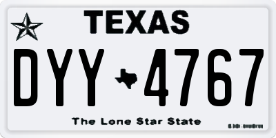TX license plate DYY4767