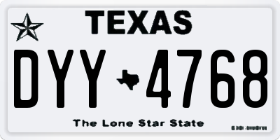 TX license plate DYY4768