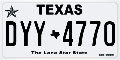 TX license plate DYY4770