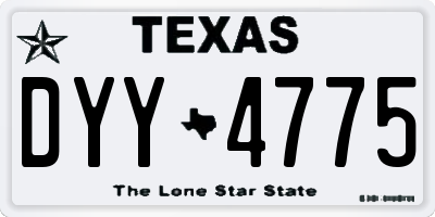 TX license plate DYY4775