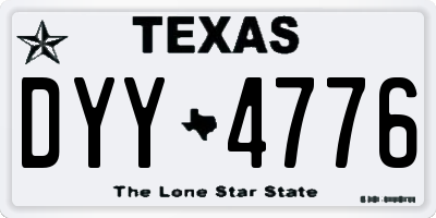 TX license plate DYY4776