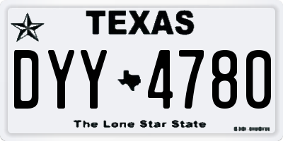 TX license plate DYY4780