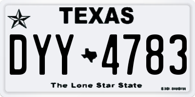 TX license plate DYY4783