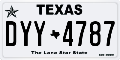 TX license plate DYY4787