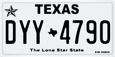 TX license plate DYY4790