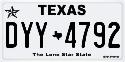 TX license plate DYY4792