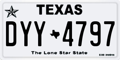 TX license plate DYY4797