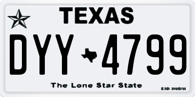 TX license plate DYY4799