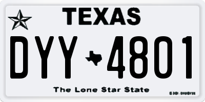 TX license plate DYY4801