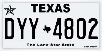 TX license plate DYY4802