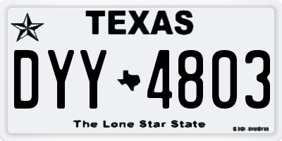 TX license plate DYY4803