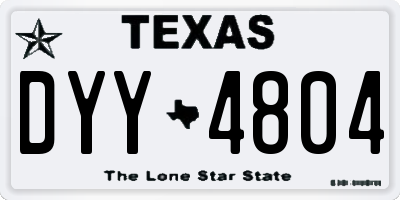TX license plate DYY4804