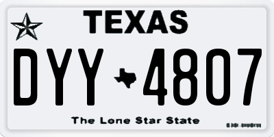 TX license plate DYY4807