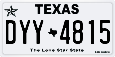 TX license plate DYY4815