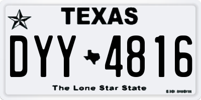 TX license plate DYY4816