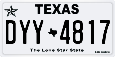 TX license plate DYY4817