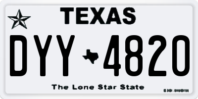 TX license plate DYY4820