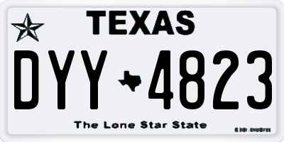 TX license plate DYY4823