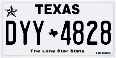 TX license plate DYY4828