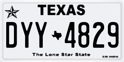 TX license plate DYY4829