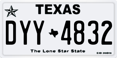 TX license plate DYY4832