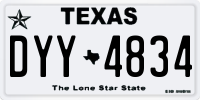 TX license plate DYY4834