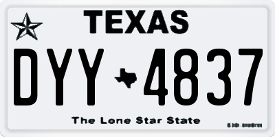 TX license plate DYY4837