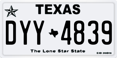TX license plate DYY4839