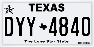 TX license plate DYY4840