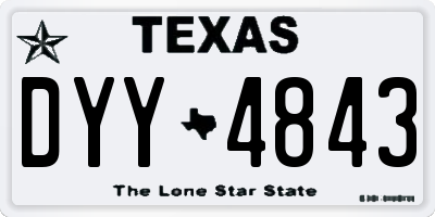 TX license plate DYY4843