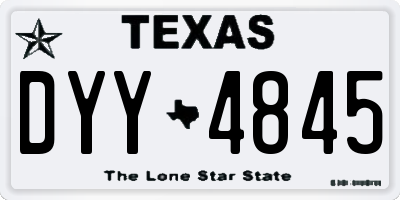 TX license plate DYY4845
