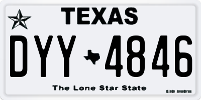 TX license plate DYY4846