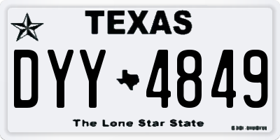 TX license plate DYY4849