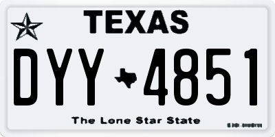 TX license plate DYY4851