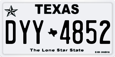 TX license plate DYY4852