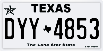 TX license plate DYY4853