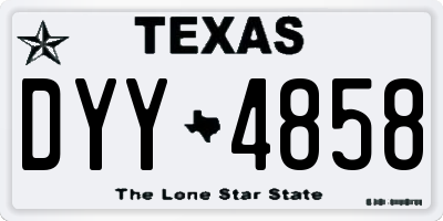 TX license plate DYY4858