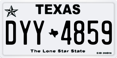 TX license plate DYY4859