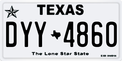 TX license plate DYY4860