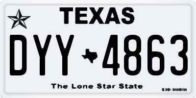 TX license plate DYY4863