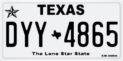 TX license plate DYY4865