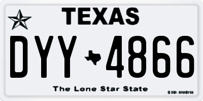 TX license plate DYY4866