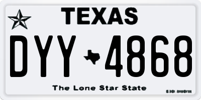 TX license plate DYY4868